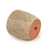 Ensemble de pots de fleurs en céramique émaillée avec trou de drainage, texture nid d'abeille effet travertin, design écologique beige pour