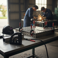 Table de soudage 3D multi-faces, établi modulaire à accès cinq côtés, plateforme en acier robuste