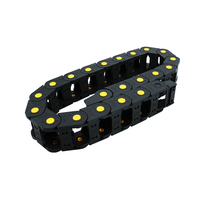HLTNC 1000mm R55 25mm X 38mm Innengröße Gelber Punkt Schwarze Kunststoff-Kabelkette für CNC