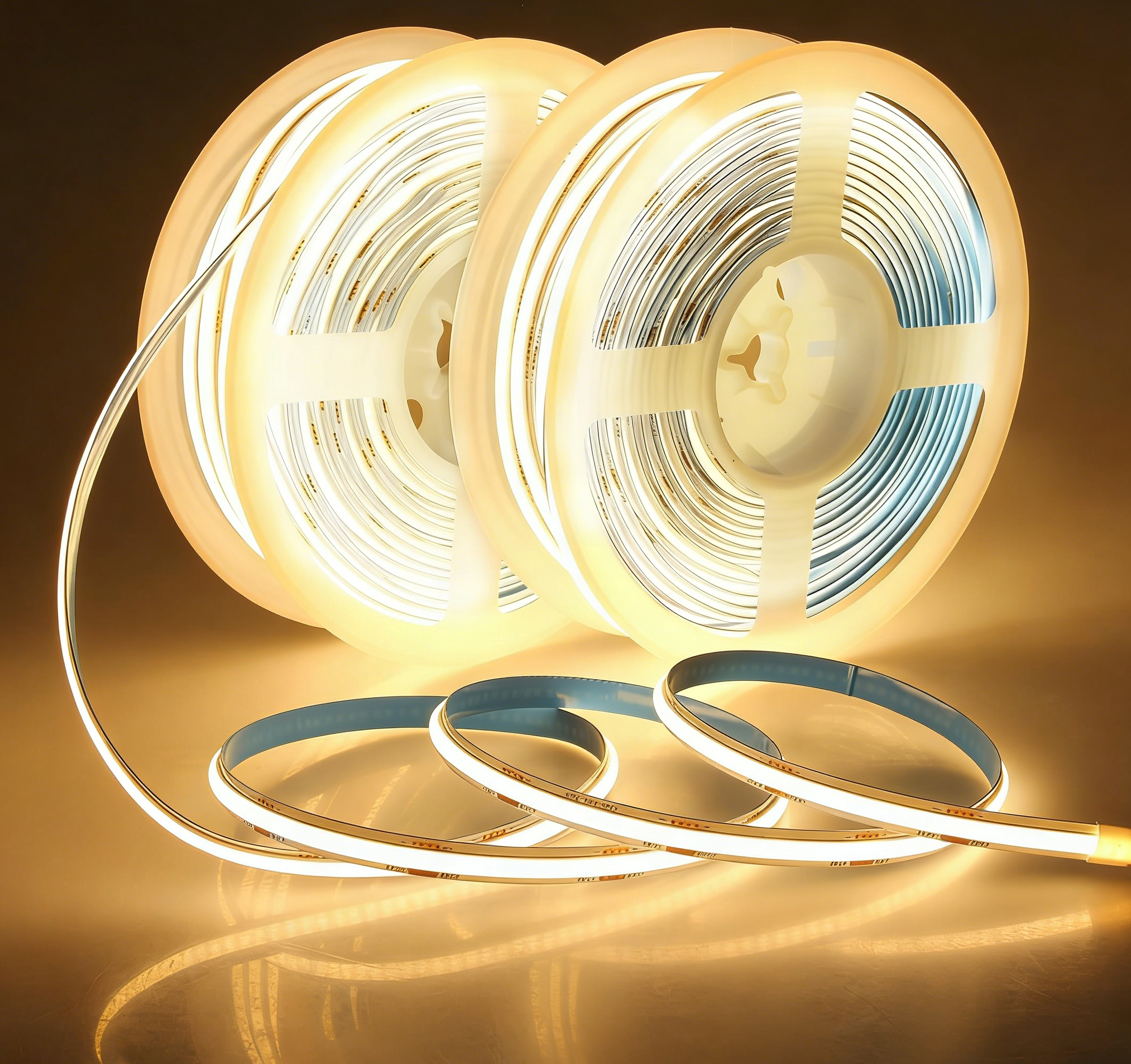 24V COB LED Strip Lights 5M 384LEDs/M High Density Bright Uniform Indoor Adhesive LED Tape Light for Bedroom Living Room Office