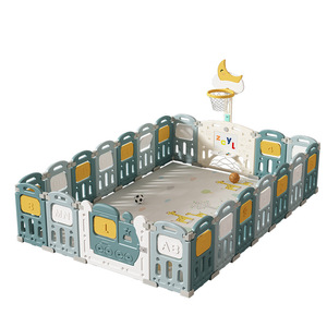 Parc de jeu pliable pour bébé avec barrière de sécurité, balançoire et tapis d'éveil - Aire de jeu portable intérieure/extérieure pour bébés et tout-petits - Product Image 1