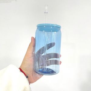 Coffee Cup <b>Clear</b> Drinking for Uv Dtf Wraps Colored <b>Jelly</b> 16Oz Plastic Can - Product Image 3