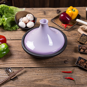 Tajine <span class=keywords><strong>marocain</strong></span> en fonte émaillée personnalisé à <span class=keywords><strong>prix</strong></span> abordable, avec couvercle en céramique conique, design minimaliste et écologique - Product Image 2