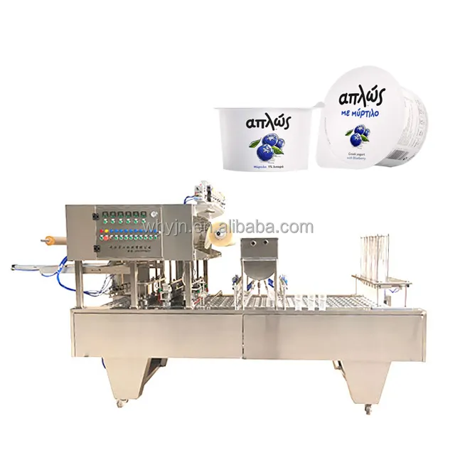 Automatic Portion Cup Filling Sealing MachineためWater Juice Yogurt Lassi Packing