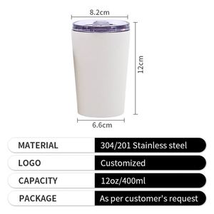 Mug à café isotherme minimaliste et pratique en acier inoxydable personnalisé, deux tailles : 240 ml et 360 ml, pour le bureau - Product Image 3