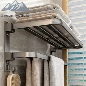 Wayon 高级 CE ISO 认证 Wayon 浴室五金套装 防锈太空铝毛巾架 - Product Image 2