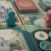 Jeu de société personnalisé sur la gestion du patrimoine thermique des villes spa historiques, jeu de stratégie sur la gestion du patrimoine, Art Nouveau, pour le commerce de détail de destinations