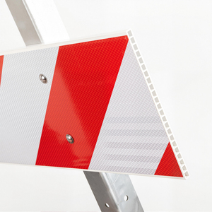 Barrière de <span class=keywords><strong>chantier</strong></span> autoportante multi-panneaux réfléchissante de 48 pouces, signalisation de signalisation routière en métal durable pour la sécurité routière - Product Image 5