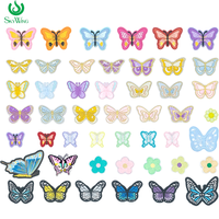 Patch brodé thermocollant en feutre Papillon et Fleur colorés pour Filles - Décoration DIY pour Vêtements, Sacs, Chapeaux