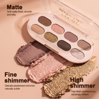 Palette de fards à paupières personnalisée avec logo, 8 couleurs, fini mat et scintillant, marque privée, maquillage visage et yeux, vente en gros