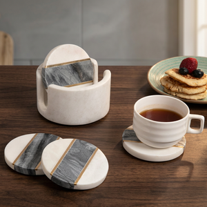Personalized Stone Drink Handmade Round <b>Marble</b> <b>Coasters</b> Home Kitchenware Table Decorative Mats Pads Restaurant Drinkware Unit - Product Image 1