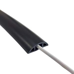 Cache-câble de sol anti-chute, protection en caoutchouc robuste, <span class=keywords><strong>rampe</strong></span> avec 3 canaux pour la sécurité en atelier et au bureau, cache-câble anti-chute - Product Image 5