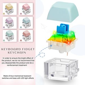 Cá nhân sáng tạo đồ chơi bàn phím Thần Tài Keychain căng thẳng cứu trợ thần tài nút Keyring với ánh sáng LED keycap - Product Image 5