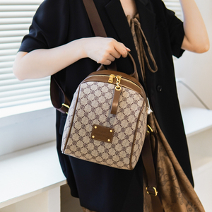 Womens Style Fashionable Versatile PU Schoolbag Minimalist Travel <b>Backpack</b> Lightweight Trendy Geometric - Product Image 3