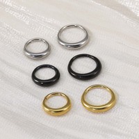 Populaire Anneau de nez clicker en acier inoxydable pour septum, avec étoile bleue en zircone cubique, plaqué or 18 carats, Bijoux de piercing corporel en gros