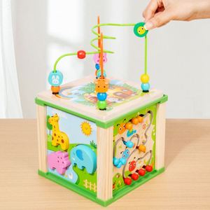 Cadeau de premier anniversaire pour bébé de 1 an, jouets d'apprentissage Montessori en bois pour la sécurité des bébés, cube d'activités - Product Image 4