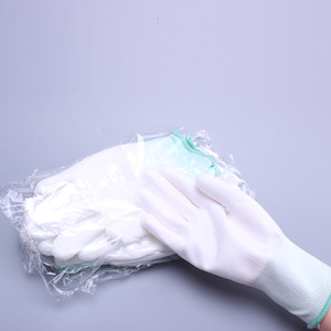 Guantes de trabajo de nailon, manguitos de mano de PU, 13 calibres, blancos - Product Image 5