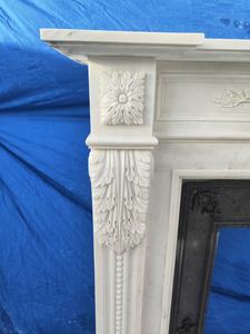 हाथ से तराशने वाले सफेद फायरप्लेस संगमरमर के हाथ से नक्काशी संगमरमर के फ्रांसीसी यूरोपीय प्राकृतिक पत्थर संगमरमर की फिजगह - Product Image 3