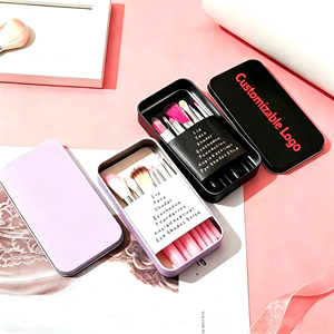 Nouveauté : Ensemble de 7 pinceaux de maquillage <span class=keywords><strong>Hello</strong></span> Mini <span class=keywords><strong>Kitty</strong></span> pour voyage, dans une boîte en métal, logo personnalisé et prix d'usine pour les yeux et le visage - Product Image 2