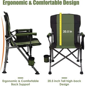 Modern Heavy Duty Camping Chair for Big <b>Tall</b> Oversized Portable Foldable Cup Holder <b>Storage</b> Bag Outdoor Beach Fishing Fest 150KG - Product Image 4