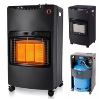 Calentador de Gas Portátil de 4.2kW para Interiores, Calentador de Cerámica Infrarrojo con Ruedas, Eficiente Energéticamente, para Sala de Estar, Oficina, Tienda Pequeña