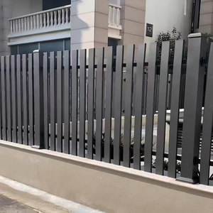 Clôture en panneaux d'aluminium de type australien, lames verticales, revêtement <span class=keywords><strong>PVC</strong></span> noir, durable, anti-UV, imperméable, facile à installer - Product Image 2