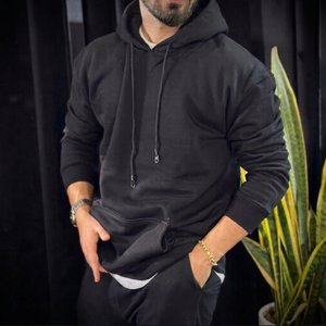Sudadera con capucha premium azul cielo para hombre |   Sudadera con Capucha de Manga Larga y Bolsillo Tipo Canguro en Color Sólido |   Ropa Casual de Calle - Product Image 1