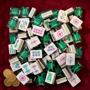 Nouvel ensemble de tuiles de poker et de mahjong classiques de luxe moderne en acrylique sculpté à 4 couches, 160 pièces, jaune clair, pour la <span class=keywords><strong>plage</strong></span> et <span class=keywords><strong>le</strong></span> voyage - Product Image 2