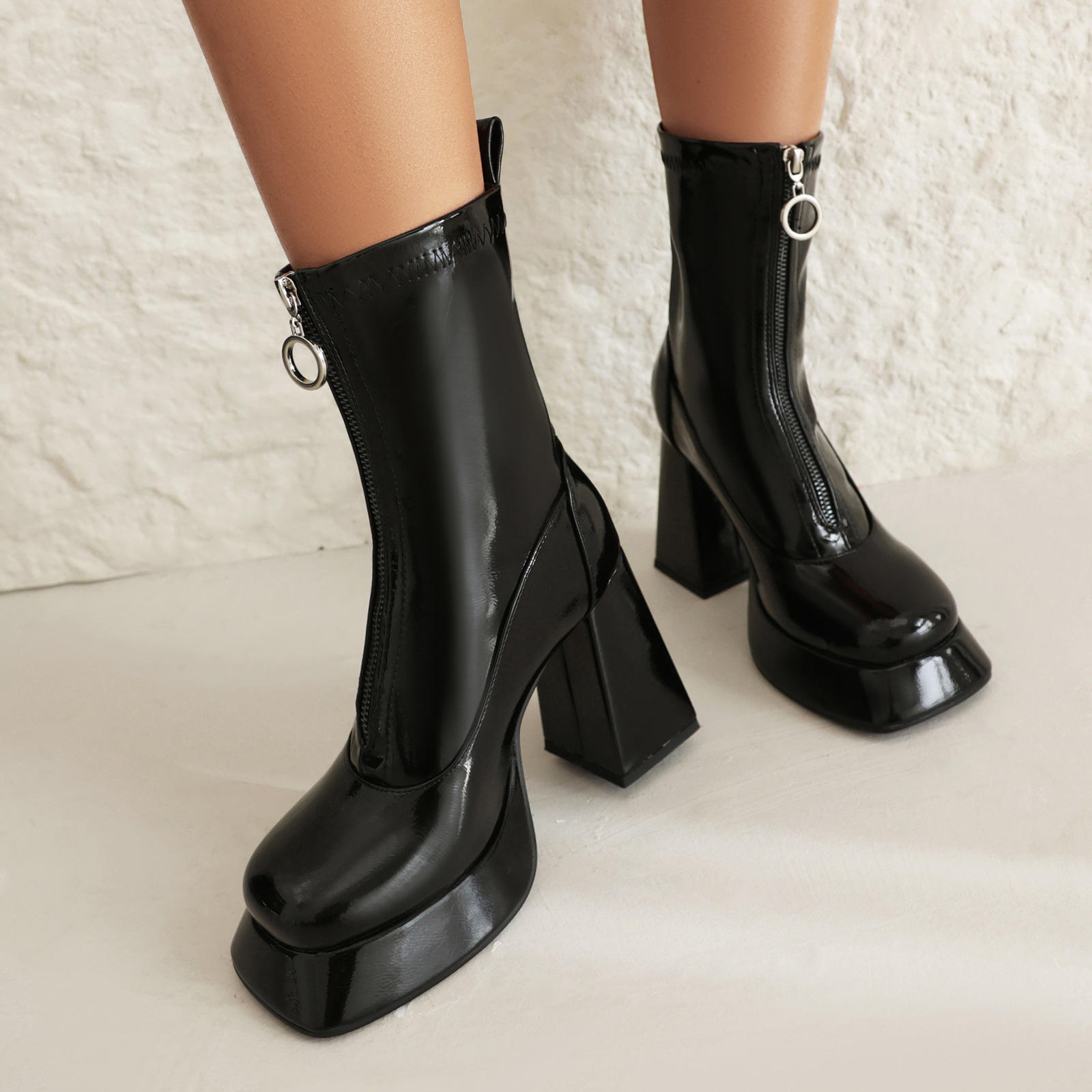 Block Heel Size 11 Black Ankle Boots Soda Womens Magpie Combat