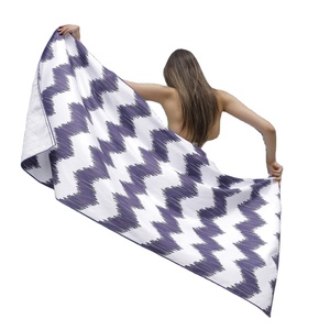 ผ้าเช็ดตัวไมโครไฟเบอร์แบบวาฟเฟิลพิมพ์ลาย แห้งเร็ว ขนาดพกพา สำหรับเดินทางและชายหาด ป้องกันแบคทีเรีย ขายดี พร้อมโลโก้ตามสั่ง - Product Image 1