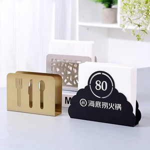 Boîte à mouchoirs en acier inoxydable Hotel Western Restaurant KTV Bar Coffee Tea House Desktop Iron Art Vertical Storage Tissue Holder - Product Image 4