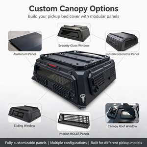 Cubierta rígida de aluminio impermeable para camioneta pickup, tipo <span class=keywords><strong>camper</strong></span>, plegable manualmente, de dos piezas, elevable, personalizable y con cerradura. - Product Image 3