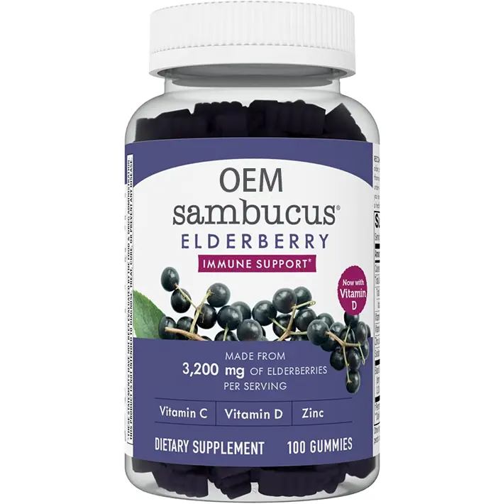 Sambucus Elderberry gummies วิตามินสำหรับเสริมสร้างภูมิคุ้มกันด้วยวิตามินซีวิตามินซีวิตามินดีสังกะสีสนับสนุนภูมิคุ้มกัน