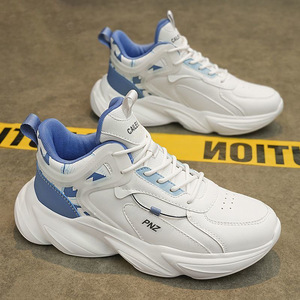 Baskets décontractées pour hommes Printemps 2026, blanches, respirantes, à lacets, tendance, polyvalentes, à semelle épaisse, antidérapantes, style 'Dad Shoes' - Product Image 2