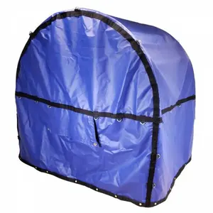 Truck Flatbed Trailer Tarps Combination 18oz/14oz Lumber Tarp 24x27 (8' Drop) - Blue