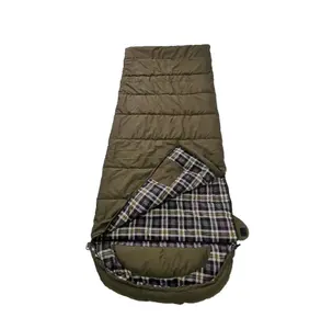 3 season heavy duty XL large size winter cold weather 100% cotton flannel filling canvas sleeping bag for hiking ,backpacking