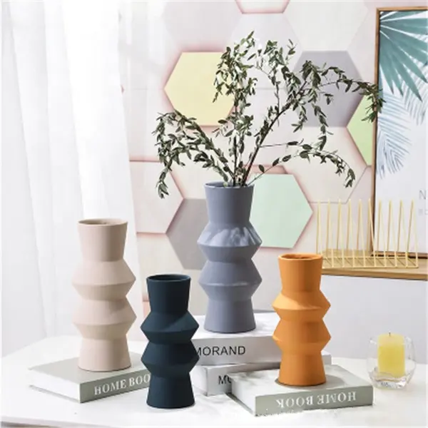 European Ceramic Office Home Accessories Ornaments Dried Flowers Vase Minimalist Home Decor