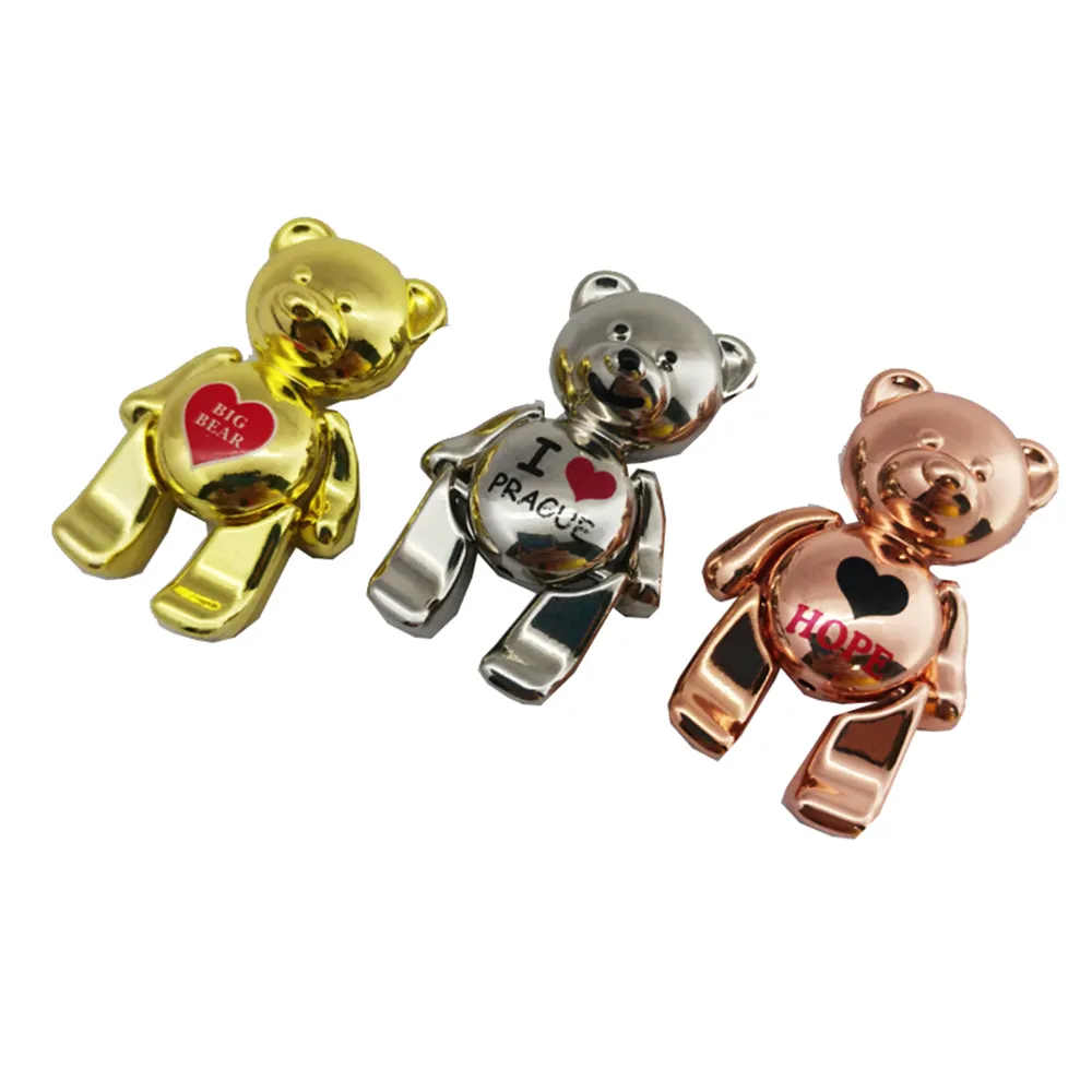 Magneti per frigorifero 3D Baby Bear in metallo, magnete per frigorifero in metallo con orsacchiotto 3D Souvenir turistico