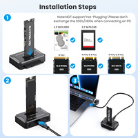 Base de Conexión M.2 a USB C de 10 Gbps con Adaptador Lector de Disco Duro SATA de 2.5 para SSD NVMe NGFF y HDD
