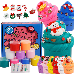 Ensemble de pâte à <span class=keywords><strong>modeler</strong></span> de Noël - Adhésif en blister - Emballage de boue <span class=keywords><strong>collante</strong></span> - Argile - 9 couleurs - Product Image 1