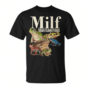 Milf Man I Love Frogs T-Shirt noir unisexe taille adulte M L XL XXL - Product Image 2