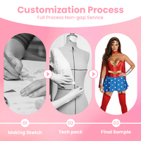 Costumes de Wonder Woman de haute qualité certifiés Global Recycled Standard pour les compétitions de cosplay et les spectacles sur scène