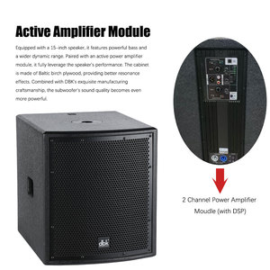 Système de haut-parleurs DBK DJ, 4x4 pouces, colonne de sonorisation avec caisson de basses actif de 15 pouces, DSP, système de sonorisation PA pour salle de réunion, fête, club - Product Image 3