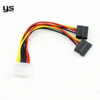 Cable divisor Molex a SATA, adaptador de alimentación dual de 4 pines IDE macho a 15 pines hembra, cable divisor en Y para alimentación de unidades HDD y SSD, nuevo