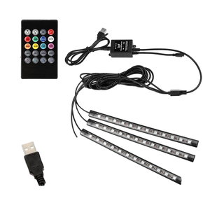 ไฟนีออน LED ตกแต่งภายในรถยนต์ พร้อมแอพ/รีโมท/ควบคุมด้วยเสียง RGB 12 LED ไฟภายใน 5V USB 18W - Product Image 1
