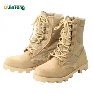 Botas altas de jungla caqui superior de cuero de buena calidad