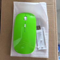 Mouse Mini 3D LED Nirkabel Ergonomis 4 Tombol 2.4GHz Optik Laptop Baterai AA Penerima USB Tersedia