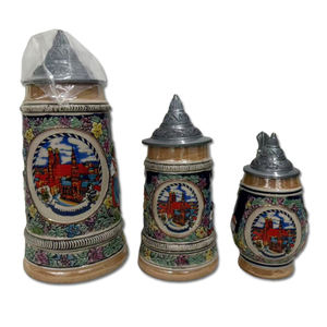 Vente en gros <span class=keywords><strong>de</strong></span> chopes à <span class=keywords><strong>bière</strong></span> en céramique allemandes avec logo personnalisé Souvenir Deutschland avec couvercles - Product Image 3
