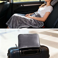 Couverture de voyage personnalisée en flanelle polyester isolante et coupe-vent, portable, deux-en-un, multifonctionnelle, avec oreiller pour avion et voiture, double usage