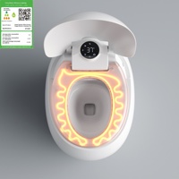 WC intelligent en céramique et acier inoxydable, forme œuf, avec bouclier anti-éclaboussures en mousse, couvercle à activation automatique par capteur et télécommande, pour le commerce international